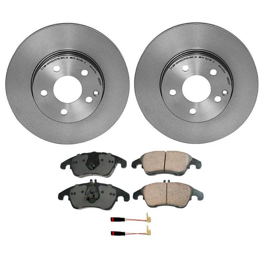 Mercedes Disc Brake Pad and Rotor Kit - Front (295mm) (Ceramic) (EURO) 2124211312 - Akebono Euro Ultra-Premium 4115239KIT